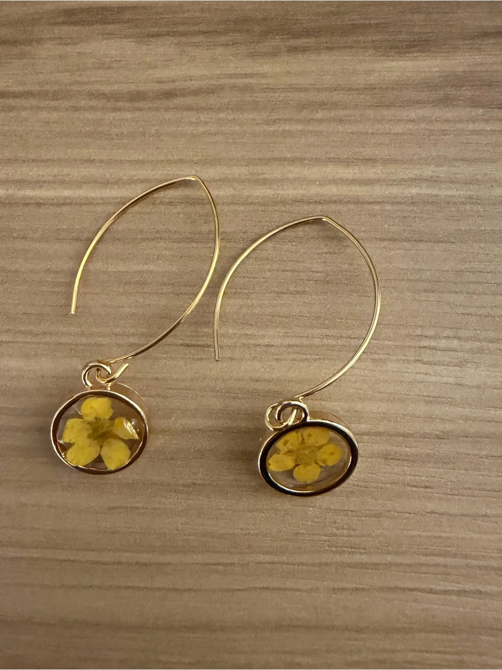 18k Gold Plated Threader Yellow Daisy Earrings